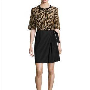 NWT, 3.1 Phillip Lim tiger print combo dress, sz 4